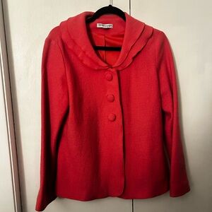 Pendleton Pink boiled wool jacket with a ruffled collar